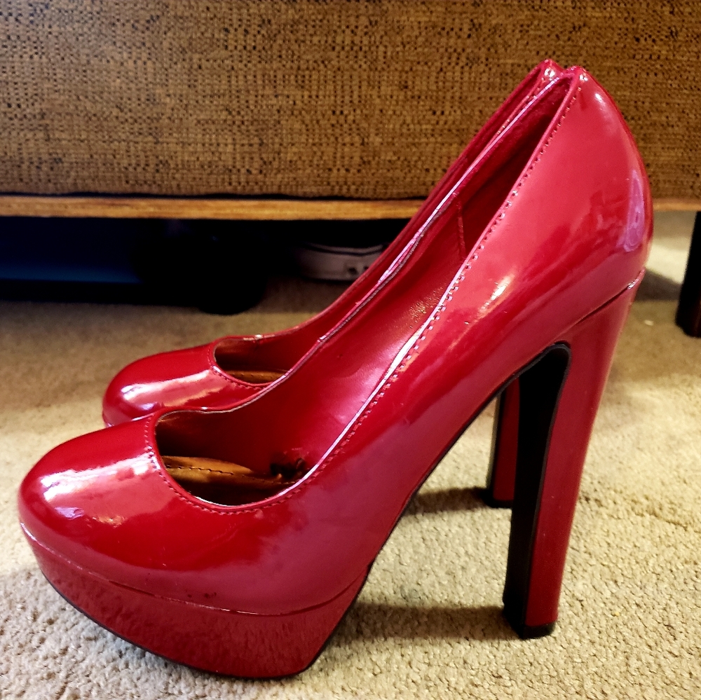 Patent leather heels
